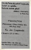 Pamiątka pierwszej Mszy Św. 1946 r.