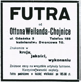 Reklama dzialalności rzemieślniczej Ottona Weilanda.