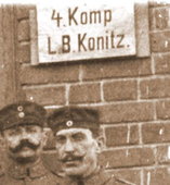 Żołnierze z IV kompanii Landwehry stacjonujący w Chojnicach.