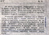 Notatka z czasopisma Zabory z 1936 r.