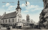 Kosciół ewangelicki na rynku. Ok. 1910 r. 