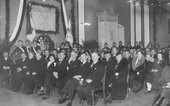 Odsłonięcie tablicy upamiętniającej powstańców styczniowych w Państowym Gimnazjum w Chojnicach. Luty 1937 r.