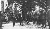 Powitanie prezydenta RP Stanisława Wojciechowskiego w Chojnicach. 1924. Ze zb. NAC. Sygnatura: 1-A-1290 
